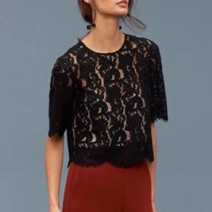 Wilfred lapointe black lace blouse